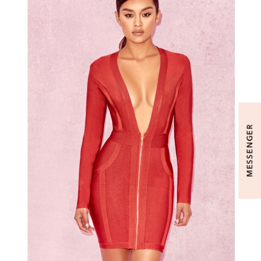 Bandage long sleeve dress